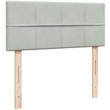 vidaXL Box spring postelja z vzmetnico svetlo siva 120x190 cm žamet | Shoptok.si