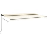 vidaXL Avtomatska tenda LED + senzor 600x300 cm krem | Shoptok.si
