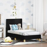  Okvir kreveta za malu djecu s naslonom Crna 70 x 140 cm tkanina | shoptok.hr