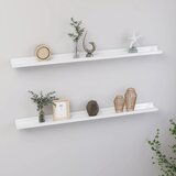 Maison Chic 2 kosi Stenske Police - Viseče police visok sijaj bela 100x9x3 cm, (21793423) | Shoptok.si