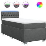  Krevet s oprugama i madracem tamnosivi 90x200 cm od tkanine | shoptok.hr