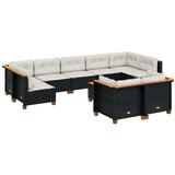 vidaXL 10-dijelni set vrtnih sofa s jastucima crni od poliratana | shoptok.hr