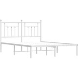  Metalni okvir za krevet s uzglavljem bijeli 150x200 cm | shoptok.hr