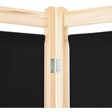 Sobna pregrada s 4 panela od tkanine 160 x 170 x 4 cm crna | shoptok.hr
