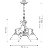  Feiss FE-SONOMAVALLEY3 - Luster na lancu SONOMA VALLEY 3xE27/60W/230V | Eponuda.com