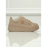 Resti Cleo Ecru Platino – beige platform sneakers eco leather | Shoptok.si