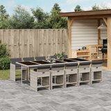 vidaXL 11-dijelni vrtni blagovaonski set s jastucima svijetlosivi | shoptok.hr