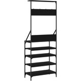  Stalak za odjeću sa spremištem za cipele crni 70 x 34 x 184 cm | shoptok.hr