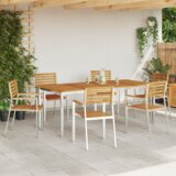  Blagovaonski stol i stolice u vrtu od 7 komada od čvrstog bagremovog drva | shoptok.hr