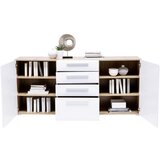 Hom`in komoda, bela, barve hrasta | Shoptok.si