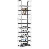 vidaXL Stalak za cipele 10 razina crni 44x28x180 cm netkana tkanina | shoptok.hr