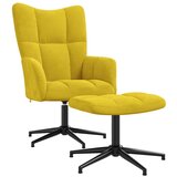 vidaXL Stolica za opuštanje s osloncem za noge boja senfa baršunasta | shoptok.hr
