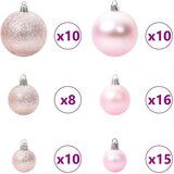 vidaXL Set božičnih okraskov med 300 LED 120 pcs Roza Plastika | Shoptok.si