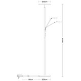 Globo 59093N - LED prigušiva stojeća lampa STANFORD 28W/230V + 5W 3000K sjajni hrom | Eponuda.com