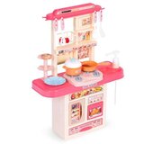 ECO TOYS Dečija kuhinja sa zvukom, LED svetlom, sudoperom i 10 dodataka roze ECOTOYS | ePonuda.com