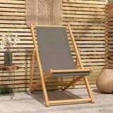  Ležaljka Sivosmeđa Čvrsto teak drvo - Sivosmeđa Bez naslona za ruke | shoptok.hr
