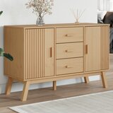 vidaXL Komoda OLDEN rjava 114x43x73,5 cm trdna borovina Cene
