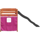 vidaXL Otroški pograd z zavesami roza 80x200 cm trdna borovina | Shoptok.si