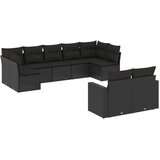  9-dijelni set vrtnih sofa s jastucima crni od poliratana | shoptok.hr