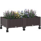  Vrtni saksija s kotačima Smeđa 80 x 40 x 29 cm PP | shoptok.hr