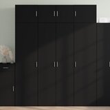 vidaXL Visoka omara črna 80x42,5x185 cm inženirski les Cene