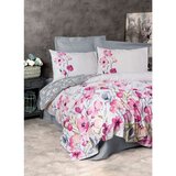  Carla - Grey GreyWhitePink Ranforce Super King Quilt Cover Set (EU) (IT) | Eponuda.com