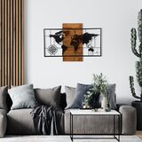  world map wıth compass black walnut decorative wooden wall accessory Cene