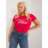 Fashion Hunters Red women's T-shirt plus size with rhinestones