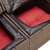  Vrtna garnitura - 6-dijelni set vrtnih sofa s jastucima crni od poliratana bagrem - Smeđa sa spremištem 1 | shoptok.hr