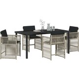 vidaXL Vrtni set za objed 5 pcs Svjetlosiva, Antracit poliratan | shoptok.hr