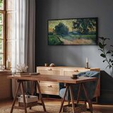  Slika - Vincent Van Gogh – Landscape with the Chateau of Auvers at Sunset 120x60 U crnom drvenom okviru | shoptok.hr