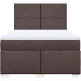 vidaXL Box spring postelja z vzmetnico temno rjav 140x190 cm blago, (21321438) | Shoptok.si