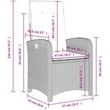  4-dijelna vrtna garnitura od poliratana s jastucima siva 110 cm table length | Shoptok.si