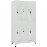  The Living Store Garderobna omara s 6 vrati jeklo 90x45x180cm siva - Garderobna Omara, (21430829) Cene