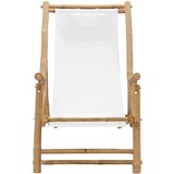  Ležaljka od bambusa i platna krem bijela | shoptok.hr