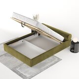 Maison de Rêve Tamno zeleni tapecirani bračni krevet s prostorom za odlaganje s podnicom 180x200 cm Solvo – | shoptok.hr