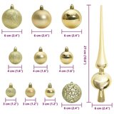 vidaXL Set božičnih okraskov med 300 LED 120 pcs Zlata Plastika | Shoptok.si