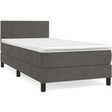 Box spring postelja z vzmetnico temno siv 90x190 cm žamet, (20726590) | Shoptok.si