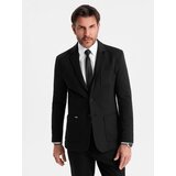 Ombre Men's SLIM knit jacket with subtle texture - black | ePonuda.com