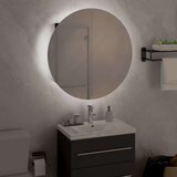 Kupaonski ormarić s okruglim ogledalom LED crni 47x47x17 5 cm | shoptok.hr