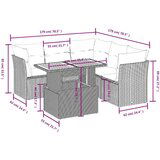 vidaXL 5-dijelna vrtna garnitura od poliratana s jastucima crna | shoptok.hr