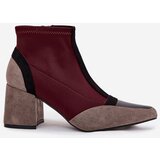 Boto Women's ankle boots with chunky heel zip Bordeaux Delvane | Shoptok.si