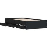 vidaXL Posteljni okvir s predali črn 75x190 cm inženirski les | Shoptok.si