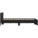 vidaXL Posteljni okvir z vzglavjem črn 135x190 cm | Shoptok.si