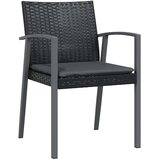  Vrtni set za objed 3 pcs Crna i Siva PE ratan | Eponuda.com