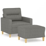  Fotelja s tabureom tamnosiva 60 cm od tkanine | shoptok.hr
