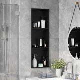 vidaXL ničica za tuš crna 90 x 30 x 9.5 cm nehrđajući čelik Cijene