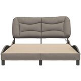  Okvir kreveta s LED svjetlima smeđesivi 140 x 190 cm od tkanine | shoptok.hr