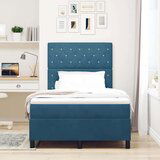 vidaXL Box Spring postelja z vzmetnico Temno modra 120x200 cm Žamet, (22080970) Cene