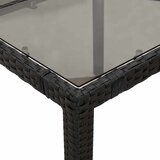 Vrtni stol sa staklenom pločom crni 190x90x75 cm od poliratana | Eponuda.com